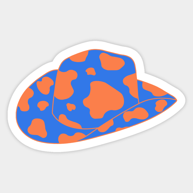 Pastel Orange blue cowboy hat Sticker by anrockhi